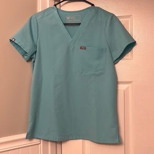 FIGS Catarina One Pocket Scrub Top NEON BLUE